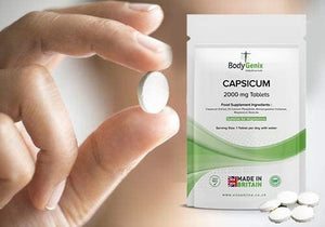 Bodygenix Capsicum Extract 2000Mg Tablets - High Strength anti Inflammatory Immune Metabolism Digestive anti Oxidant Support - Vegan Food Supplement 120 Tablets