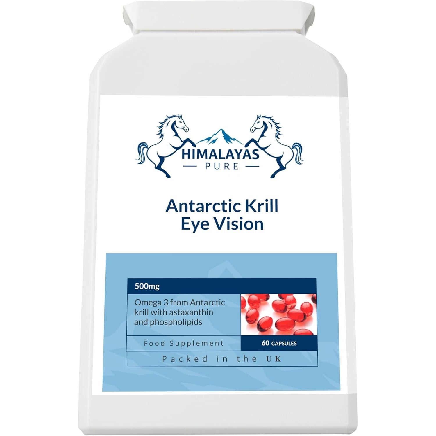 Himalayas Pure Antarctic Krill Eye Vision Omega 3 Marine Oil 60 Gel Capsules (500Mg)