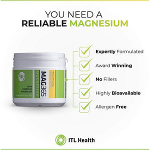 MAG365 Magnesium with Exotic Lemon Food Supplement, 150 G
