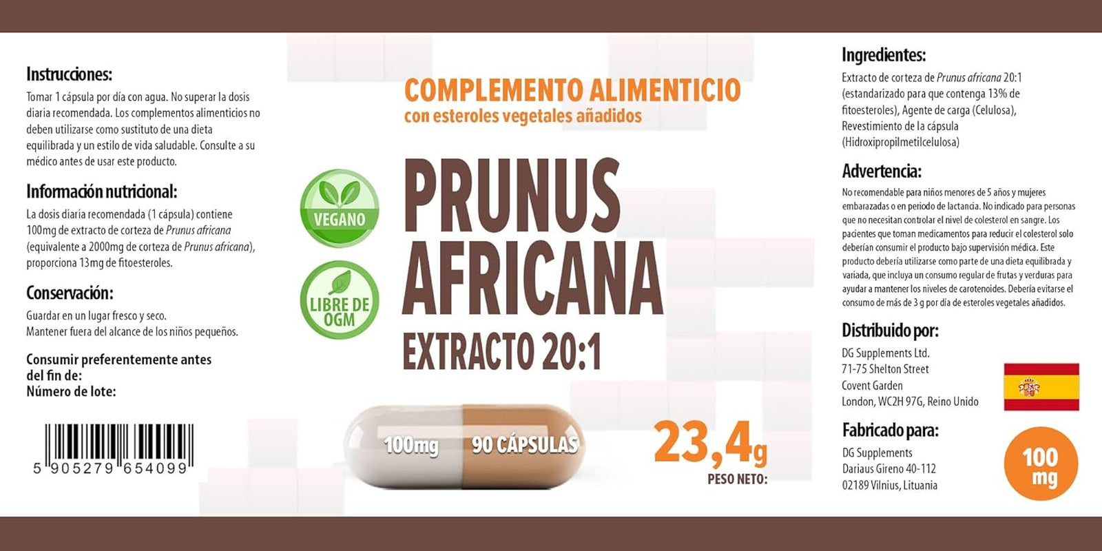 Hepatica Pygeum Africanum – 2000Mg Equivalent (100Mg 20:1 Extract) | 90 Vegan Capsules | 13% Phytosterols | High-Strength Prostate & Urinary Health Support | 3Rd Party Lab Tested