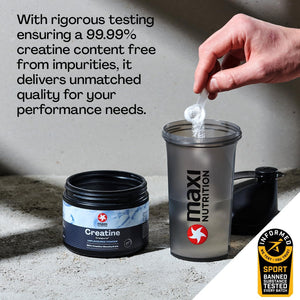 Maxinutrition 100 Percent Creatine Monohydrate, (Creapure) 250G, High Dose and Pure Creatine Powder for Maximum Performance during Your Training, Unflavoured