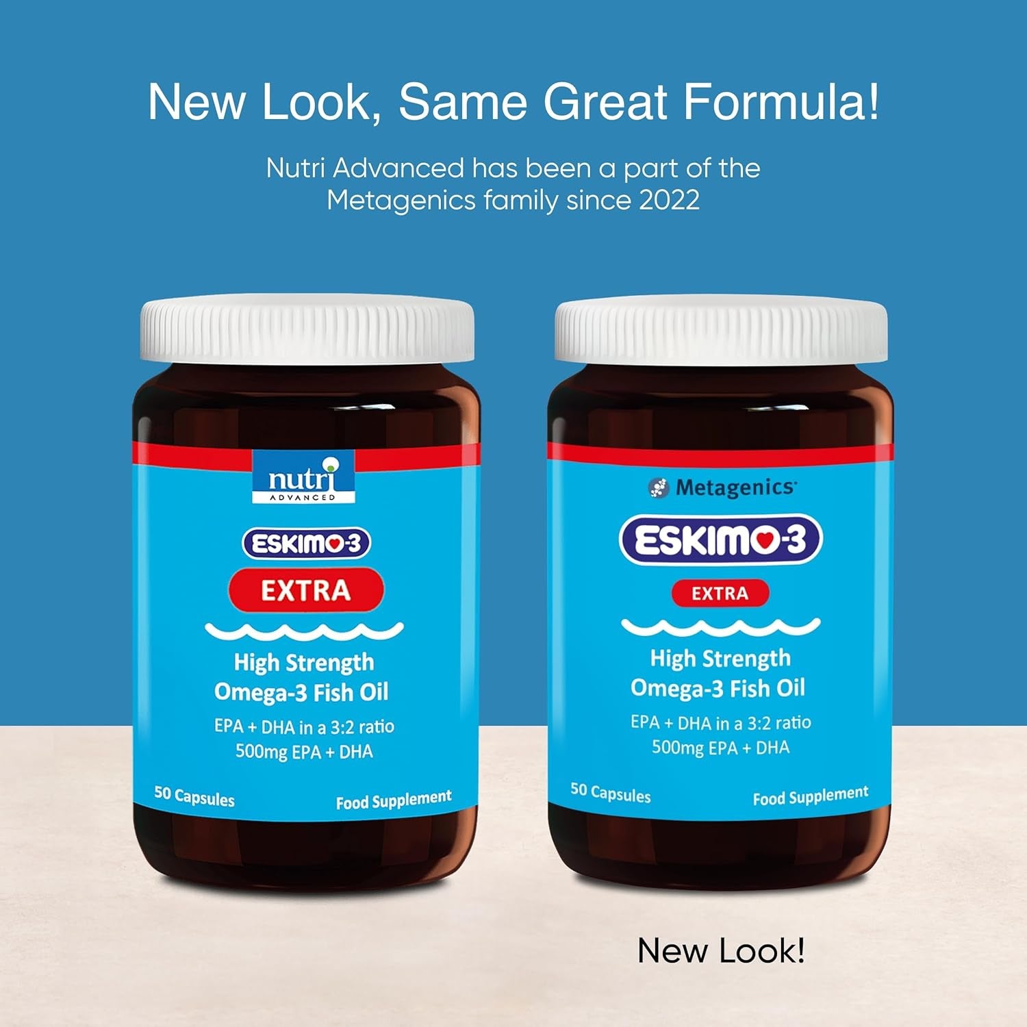 Eskimo-3 Extra High Strength Omega-3 Fish Oil by Metagenics - 500Mg Essential Fatty Acids EPA & DHA - 50 Capsules