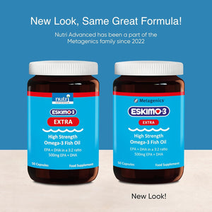 Eskimo-3 Extra High Strength Omega-3 Fish Oil by Metagenics - 500Mg Essential Fatty Acids EPA & DHA - 50 Capsules