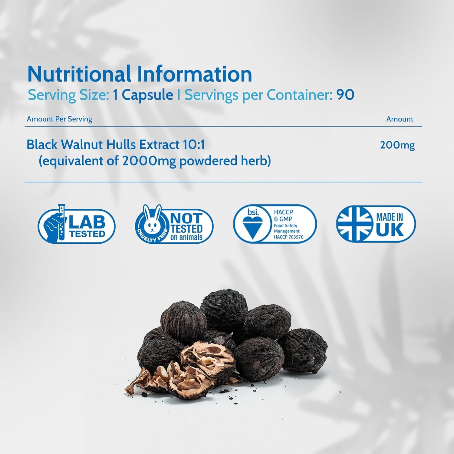 Health4All Black Walnut Hulls 2000Mg 90 Capsules, Strongest Black Walnut Green Hull Capsules for Intestinal Health, Cleanse & Detox, Vegan, Purest: No Additives | Made in UK