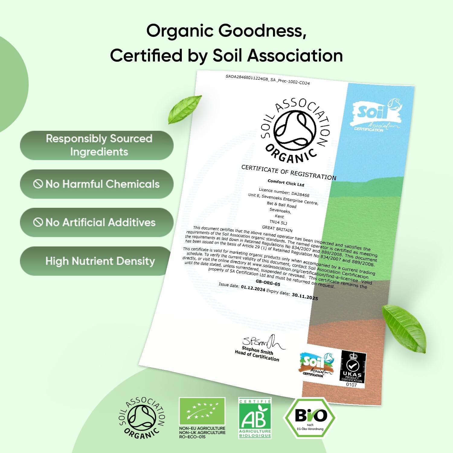 Organic Spirulina and Chlorella Capsules - 80 Days Supply - 240 Capsules - Soil Association Certified - Nutrient-Rich Algae Superfoods - Chlorella and Spirulina Herbal Supplements with No Additives