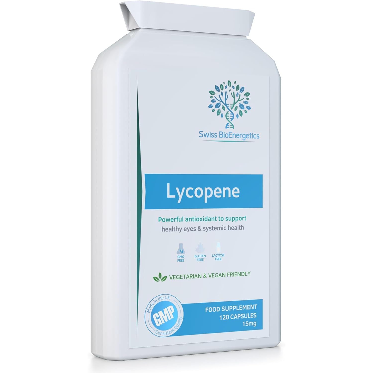 Lycopene 15Mg, 120 Capsules – Special Targeted Release Antioxidant Supplement Support for Healthy Eye Function, Cardiovascular and Prostate Health