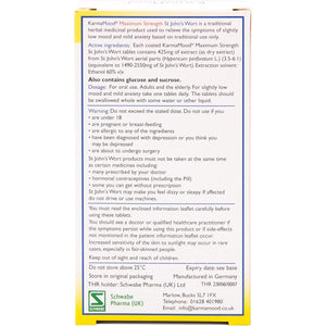Schwabe Karmamood Maximum Strength - St John'S Wort Extract 425Mg - Traditional Herbal Medicinal Product - 60 Tablets