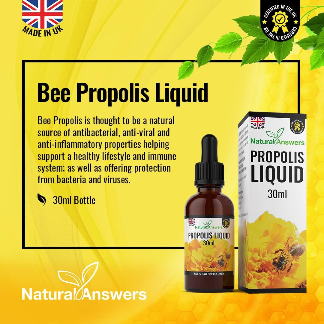 Bee Propolis Liquid 30Ml (1 Bottle) Alcohol-Free Propolis Liquid Extract Tincture Skin Healing Throat and Mouth Health by Natural Answers. -