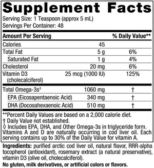 Nordic'S Arctic-D Cod Liver Oil, 1060 Mg, 340 Mg EPA, 510 Mg DHA, Lemon Taste, 237 Ml