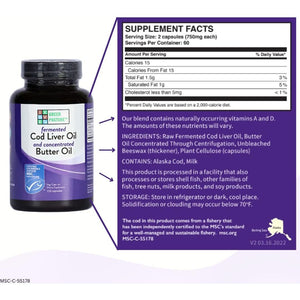 Green Pasture Blue Ice Royal Butter/Fermented Cod Liver Oil Blend - 120 Capsules