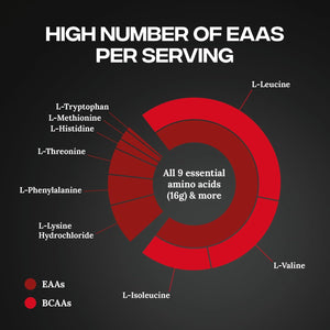 Reflex Nutrition EAA - Complete Essential Amino Acids - 16G Eaas with Bcaas, Vitamin B6, Electrolytes - Full Spectrum Amino Acids Powder for Muscle Growth & Recovery (Mango, 500G, 20 Servings)