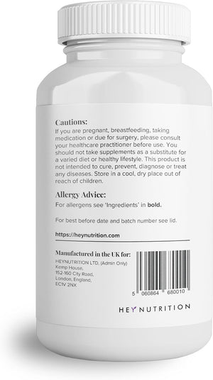 Hey Nutrition Collagen Complex Hyaluronic Acid & Sea Kelp Vitamin E, C, Biotin - Healthy Nails, Skin, Hair Joints Metabolism - Type 1 Marine Supplement - Non GMO, 60 Capsules
