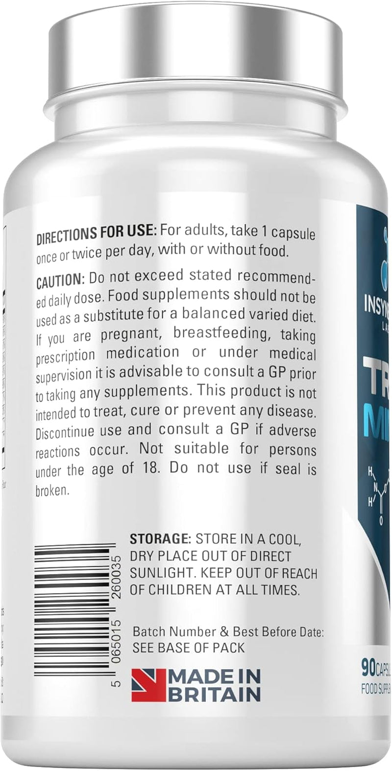 Trace Minerals Complex (Maximum Dose in UK) 3 Month Supply, Trace Minerals Supplements - 90 Capsules Multimineral Tablets Zinc, Iodine, Selenium, Boron, Potassium, Copper