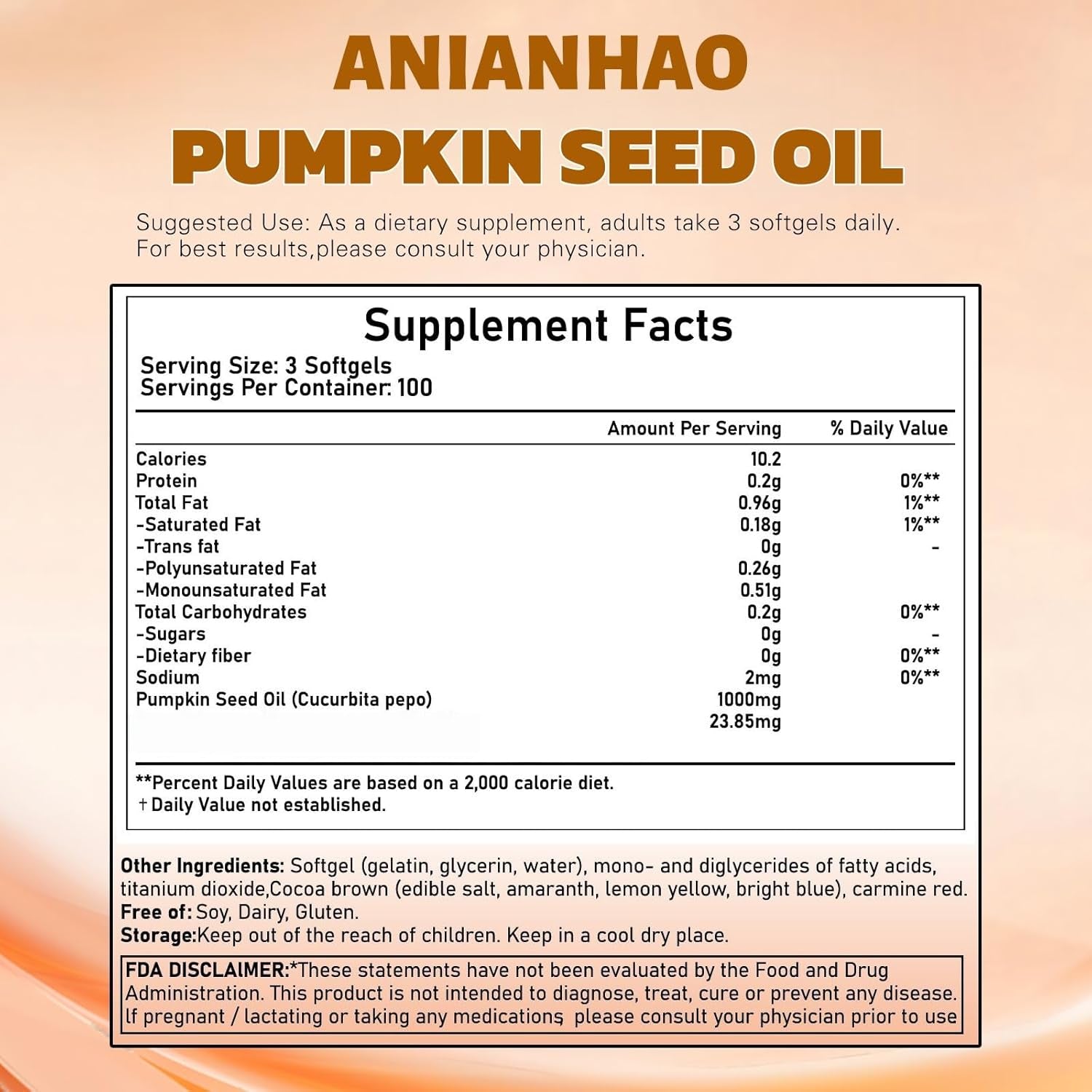 300 Softgel Pumpkin Seed Oil Capsules - Pumpkinseed Herbal Supplement - 2 in 1 Pumpkin Seed Extract | for Hair Growth, Cold Pressed, Supports Hair, Heart, Skin Supplement | Non-Gmo | Gluten Free