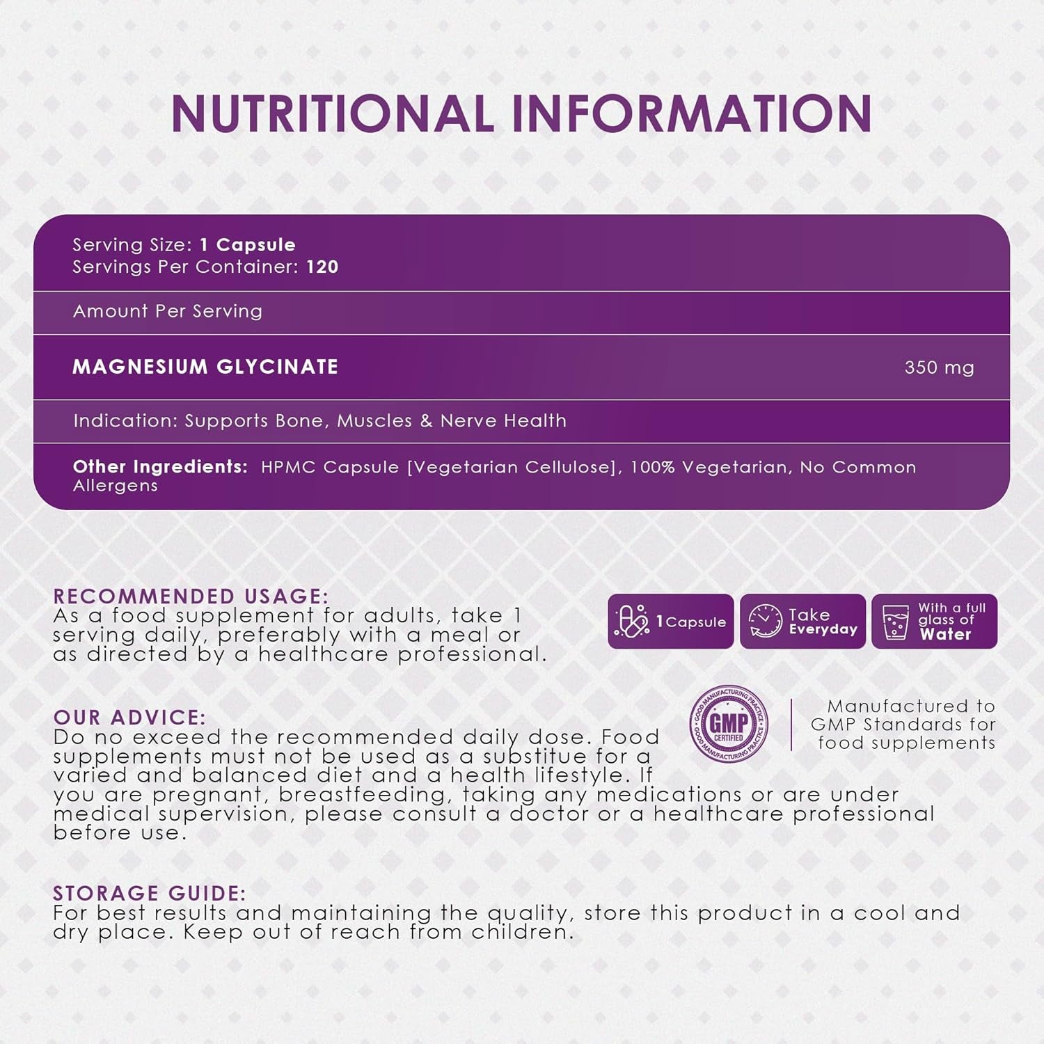 Ambrosial Chelated Magnesium Glycinate - 350 Mg of Elemental Magnesium – High Strength Magnesium Supplement for Women & Men, Gentle on Stomach, Vegan, GMP Certified, 120 Capsules (4 Months Supply)