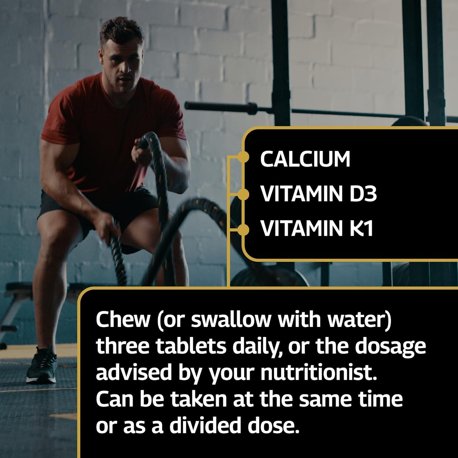 Healthspan Elite Calcium Complex 1,200Mg | 120 Tablets | All Blacks Official Partner | Added Vitamin D3 and Vitamin K1 | Bone Health | Vanilla Chewable Tablets | Informed Sport Accredited | Vegetarian