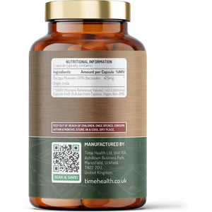 Bacopa Monnieri High Strength 50% Bacosides - Zero Additives - Pullulan (120 Capsule Bottle)