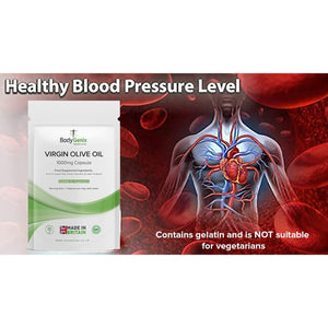 Bodygenix Virgin Olive Oil Capsules - 1000Mg Omega 3,6 Antioxidant Formula Heart Bone Health Weight Management Support Natural Supplement - 120 Caps 4 Month Supply