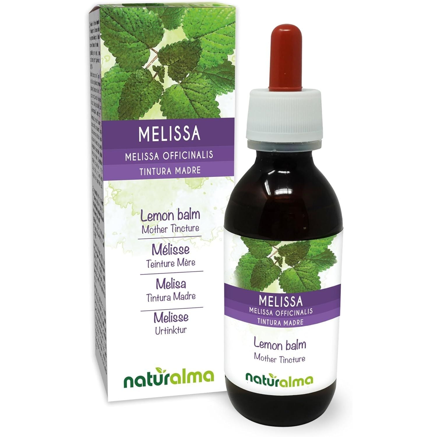 Lemon Balm (Melissa Officinalis) Leaves Alcohol-Free Mother Tincture Naturalma - Liquid Extract Drops 120 Ml - Food Supplement - Vegan