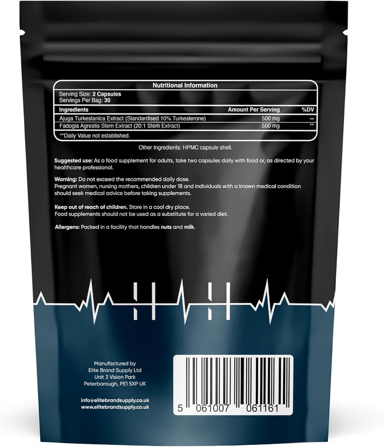Turkesterone + Fadogia Agrestis | 1000 MG | Maximum Strength Supplement | Strength, Performance & Power | 100% Natural Non-Gmo Vegan | 60 Capsules