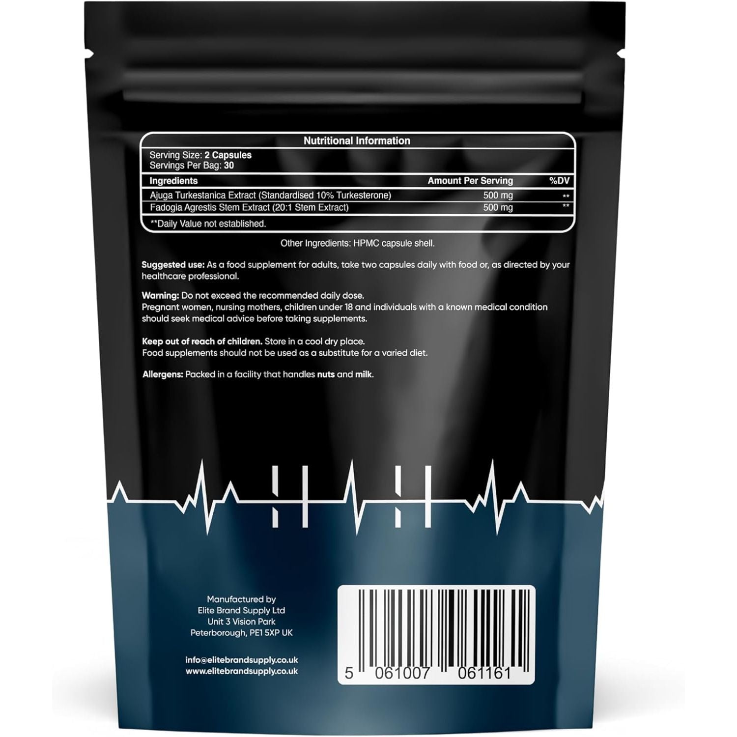 Turkesterone + Fadogia Agrestis | 1000 MG | Maximum Strength Supplement | Strength, Performance & Power | 100% Natural Non-Gmo Vegan | 60 Capsules