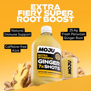MOJU Variety Dosing Bottles (5 X 420Ml) Ginger, Turmeric, Spicy Piña, Hot Mango and Extra Strength Ginger Shots, Your Plant Powered Morning Wake Up, No Added Sugars, Vegan