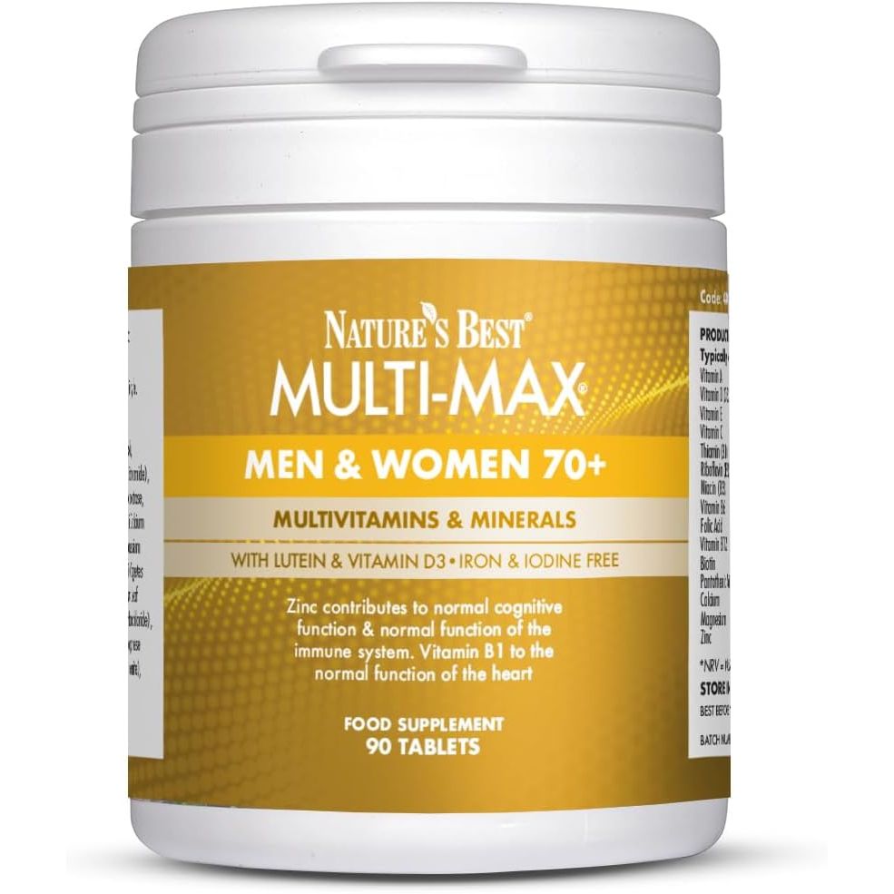 Nature'S Best Multi-Max Multivitamin for Age 70+ - Advanced Support with Vitamin C, D and Calcium for Immune Support & Bone Health for Seniors - UK Made - 90 Tablets (3 Months' Supply)