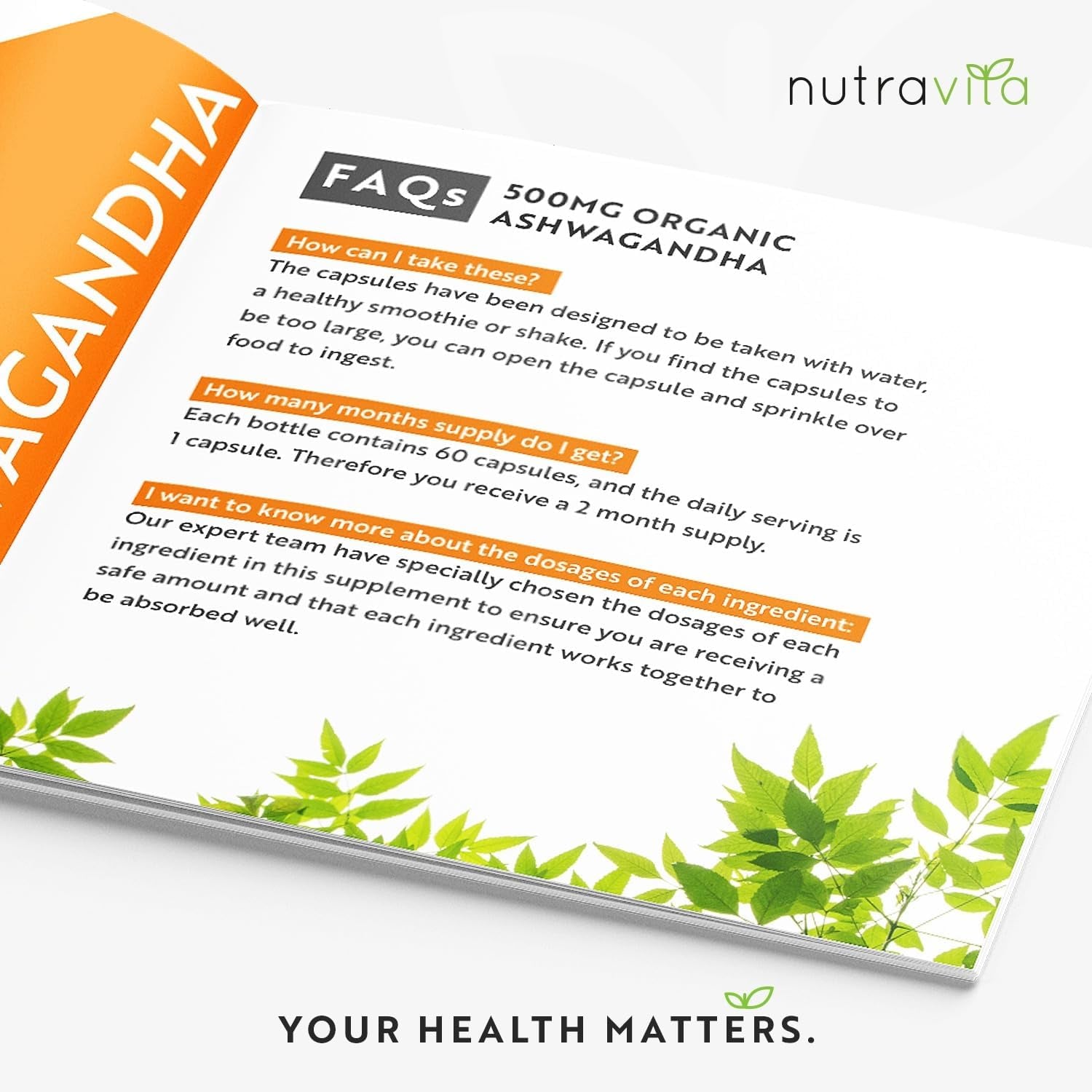 Organic Ashwagandha KSM-66® with 5% Withanolides - Vegan Friendly with the Highest Concentration Most Bioavailable Full-Spectrum Root Powder for Immune Support - Made in the UK by Nutravita