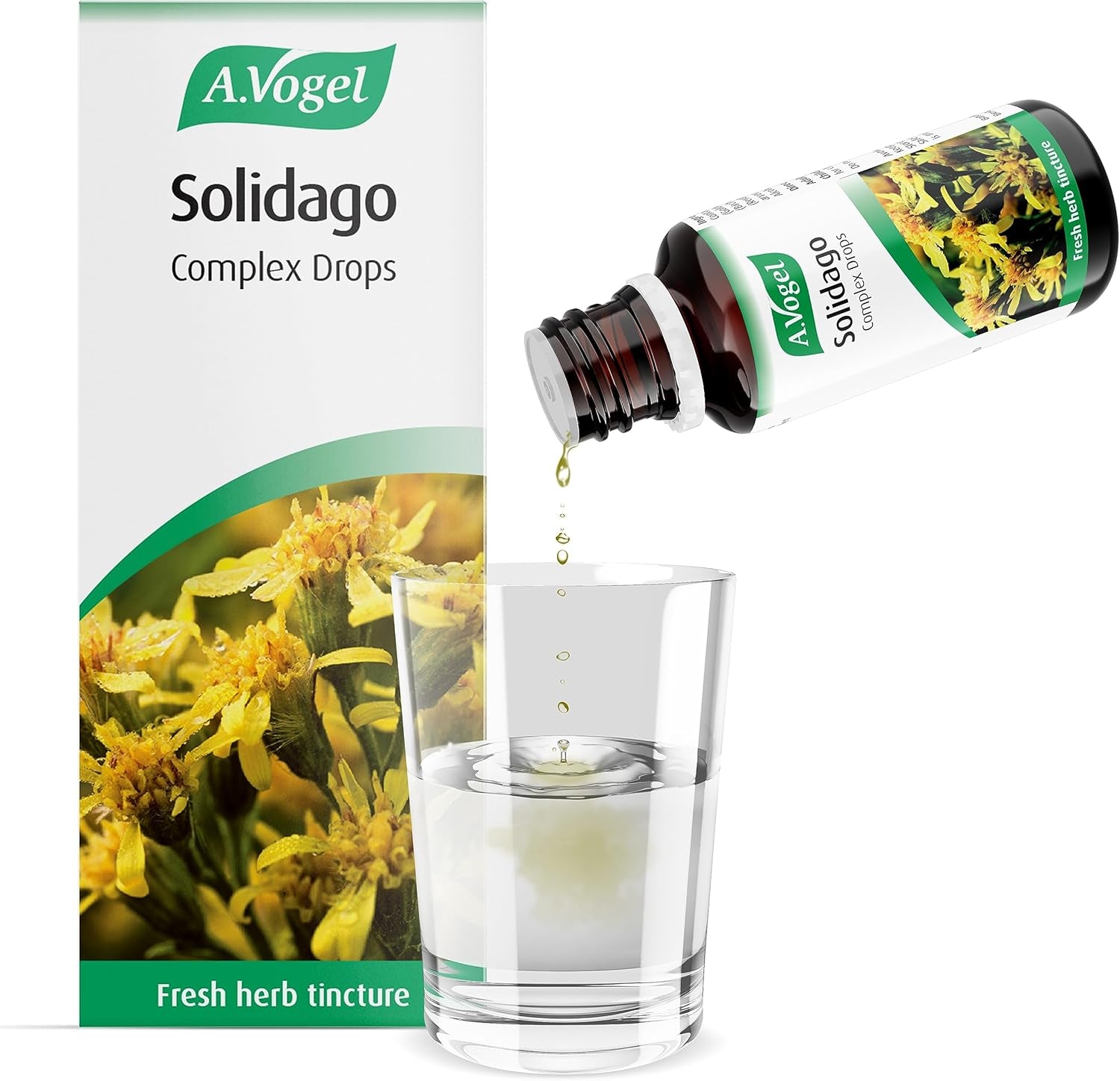 A.Vogel Solidago Complex Drops | Botanical Food Supplement | Fresh Herb Tinctures of Solidago, Birch, Horsetail & Restharrow | Suitable for Vegans | 50Ml