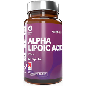 Alpha Lipoic Acid 650Mg Capsules, 50/50 Blend of Both R-ALA & S-ALA, 120 Vegan Capsules (4 Month Supply), Powerful Natural Protective Antioxidant, Made in UK