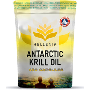 100% Antarctic Krill Oil Capsules 500Mg | 180 Softgels | Natural Source of Astaxanthin & DHA | 3 Month Supply | High Strength Krill Oil - Made for Hellenia Healthfoods