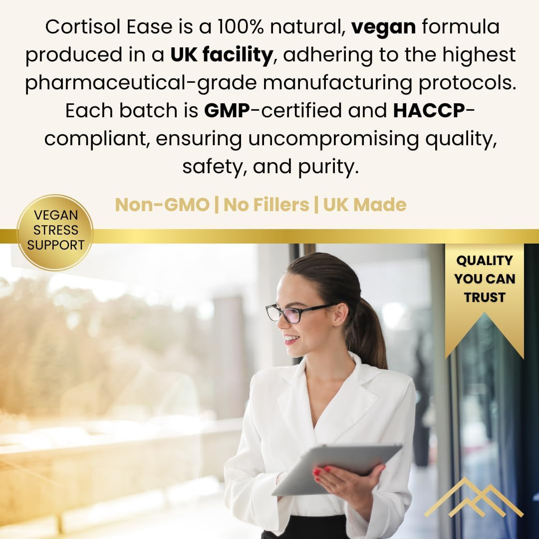 Cortisolease, Cortisol Reducing Supplement with 1000 Mg Ashwagandha, 120 Tablets to Lower Stress & Anxiety, Balance Adrenal Hormones, Detox and Reduce Fatigue, HERA Vitality