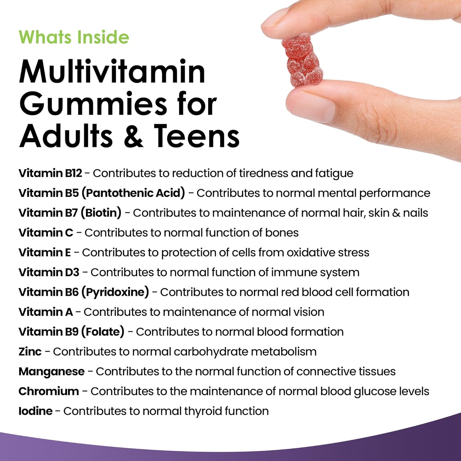 Multivitamin Gummies High Strength for Men Women - Vegetarian +14 Essential Vitamins & Minerals - Gluten Free, Non-Gmo Multi Vitamins Chewable Adults Vitamin C a D E B12 B6 & Biotin, Zinc & Iodine