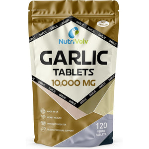 Garlic 10000Mg High Strength Supplements Nutrition for Blood Pressure Support, Improved Heart Health, and Robust Immune System — Pack of 120 Healthcare Tablets