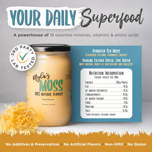 Myla’S Moss Organic Sea Moss Gel 340G – Wildcrafted & Made in the UK – Pure Irish Moss for Immunity, Gut Health & Skin – Vegan, Non-Gmo, No Fillers