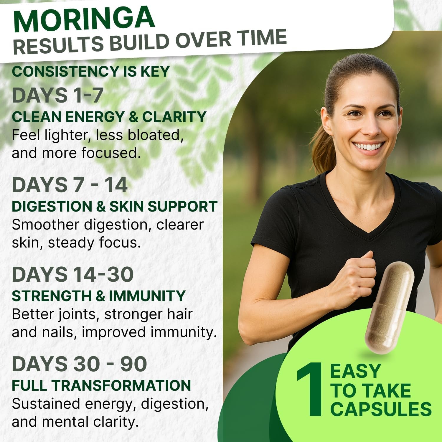 Moringa Capsules 5000Mg - 2 -Month Supply | 60 High-Strength Moringa Capsules | Pure Potent Leaf Extract - No Additives | Vegan, Non-Gmo & Lab-Tested
