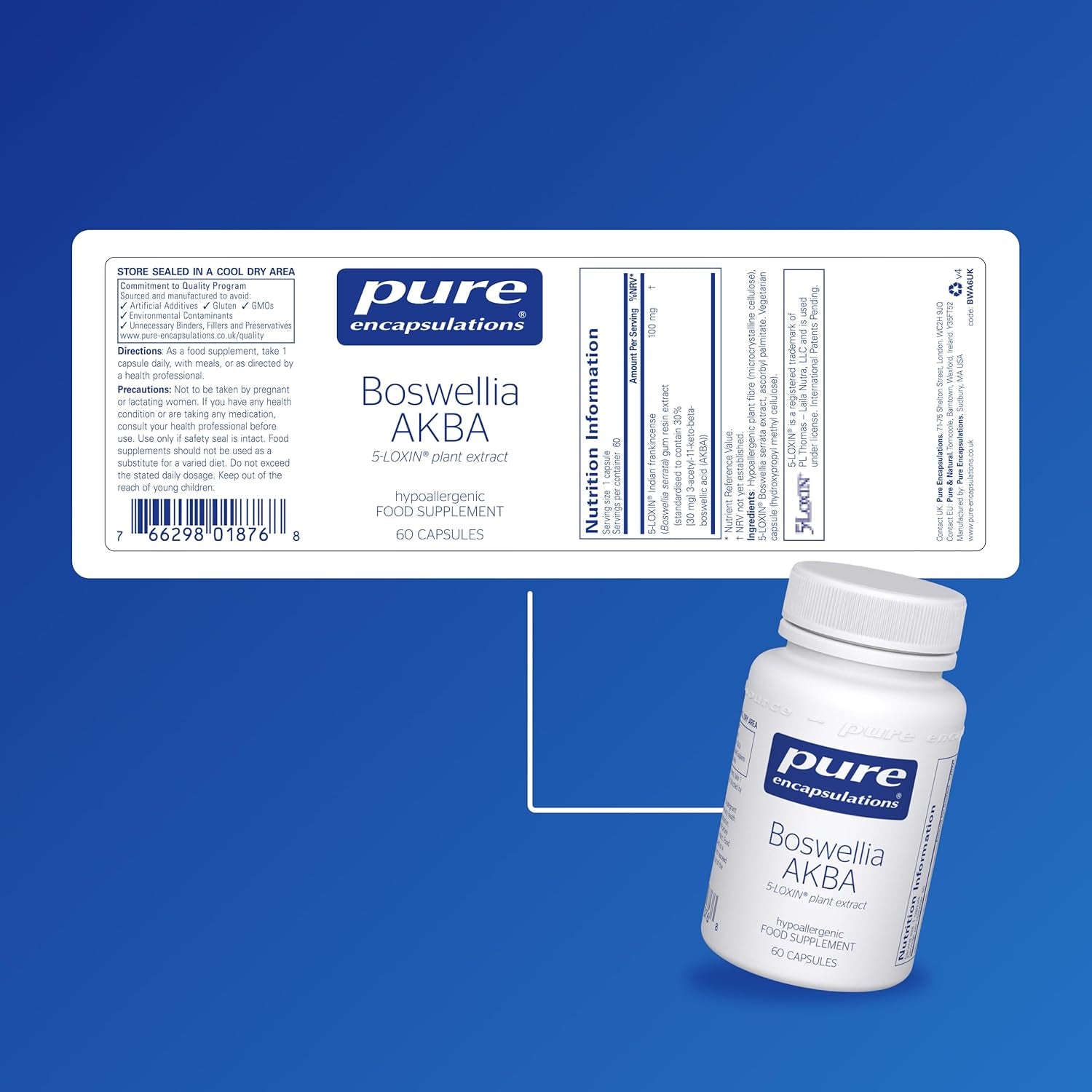 Pure Encapsulations Boswellia AKBA - 5-Loxin - Supports Joint Health and Reduces Inflammation - 60 Capsules