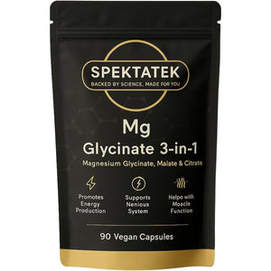 Magnesium Glycinate 3-In-1 Complex – 1800Mg with Glycinate, Malate & Citrate – 384Mg Elemental Magnesium – High Absorption Vegan Capsules – 90 Count