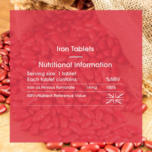 INNOPURE Iron Tablets High Strength 14Mg - Vegan Iron Supplements for Women and Men, Reduces Tiredness and Fatigue, 1 Daily Tablet (90 Count) UK Made