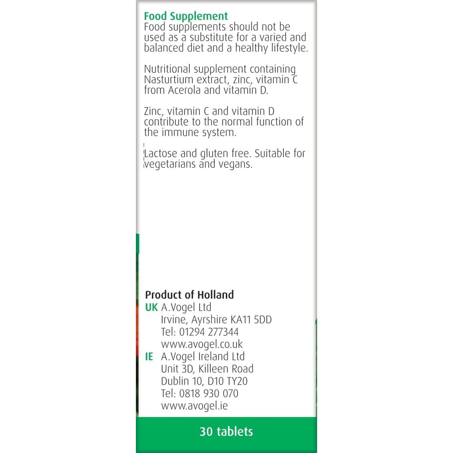 A.Vogel Immune Support | Vegan Multivitamin | Vitamin C, Vitamin D and Zinc | 30 Tablets