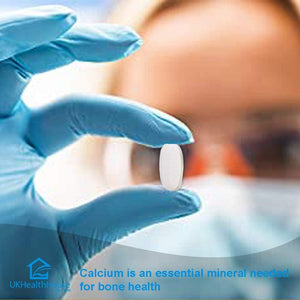 Ukhealthhouse Calcium Tablets 1000Mg (125 I.U) with Vitamin D3 - Strong Bones & Teeth UK Health House Supplements (90)