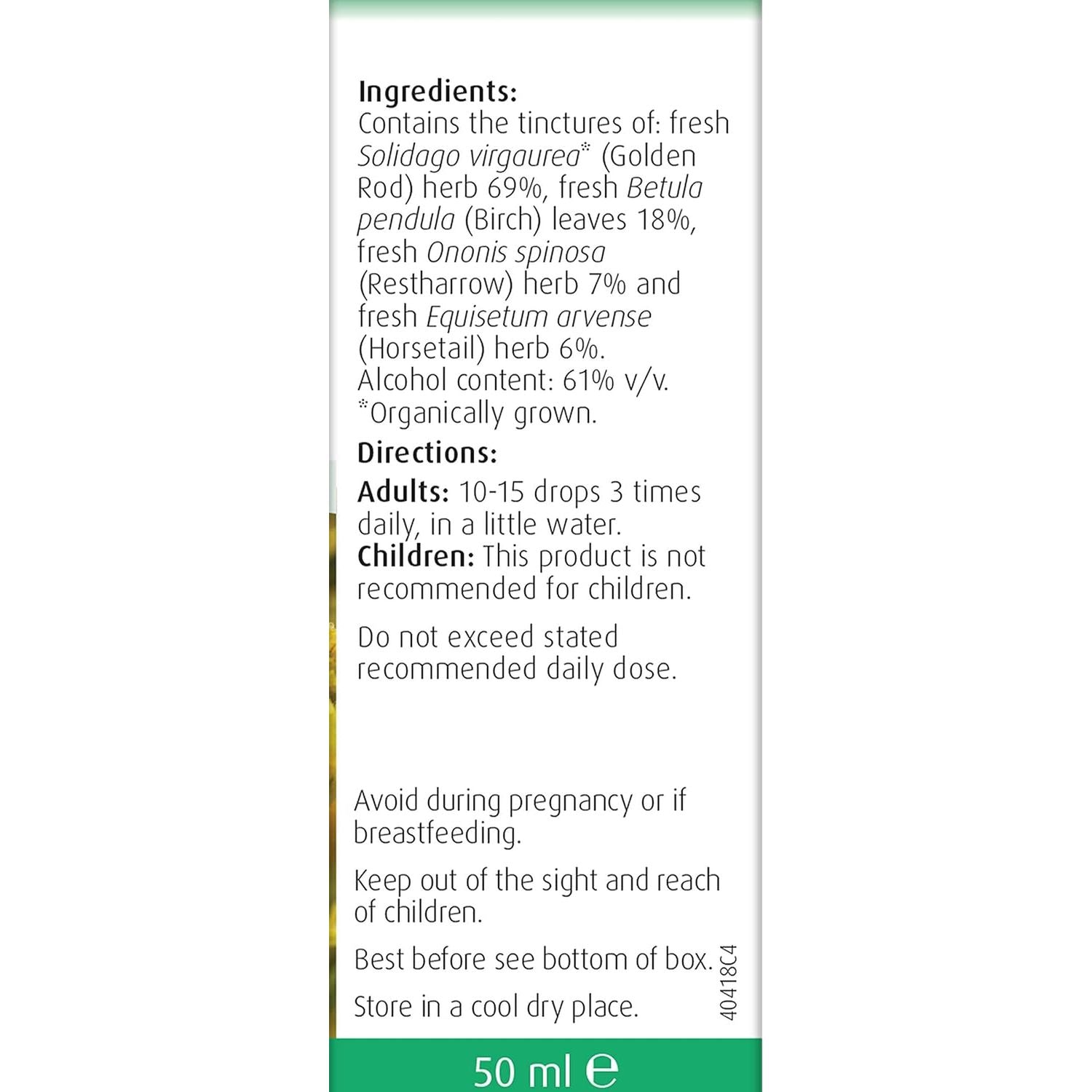 A.Vogel Solidago Complex Drops | Botanical Food Supplement | Fresh Herb Tinctures of Solidago, Birch, Horsetail & Restharrow | Suitable for Vegans | 50Ml