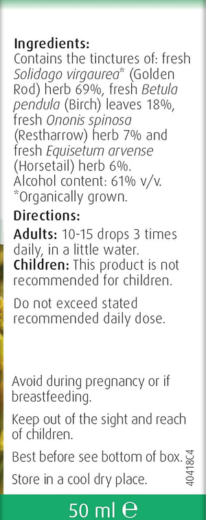 A.Vogel Solidago Complex Drops | Botanical Food Supplement | Fresh Herb Tinctures of Solidago, Birch, Horsetail & Restharrow | Suitable for Vegans | 50Ml
