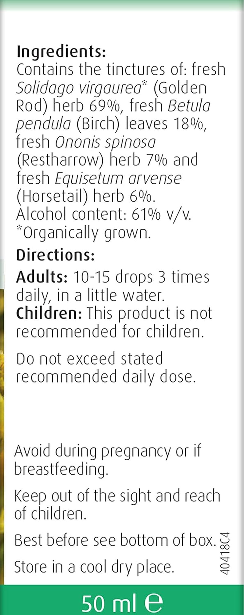 A.Vogel Solidago Complex Drops | Botanical Food Supplement | Fresh Herb Tinctures of Solidago, Birch, Horsetail & Restharrow | Suitable for Vegans | 50Ml