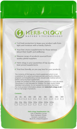 Herb-Ology Magnesium Glycinate Capsules | 120 Vegan Capsules | Magnesium Supplements | 500Mg per Capsule | Highly Bioavailable, Dairy Free & Manufactured in the UK