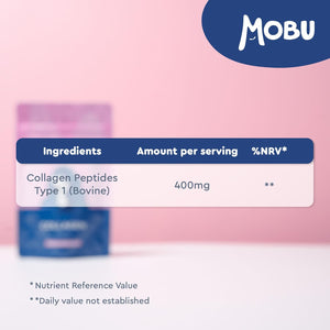 Hydrolysed Collagen 400Mg 120 Capsules | Hair, Skin and Joint Health Supplement | Bovine Collagen Type 1 for Women & Men | Letterbox Friendly | MOBU UK