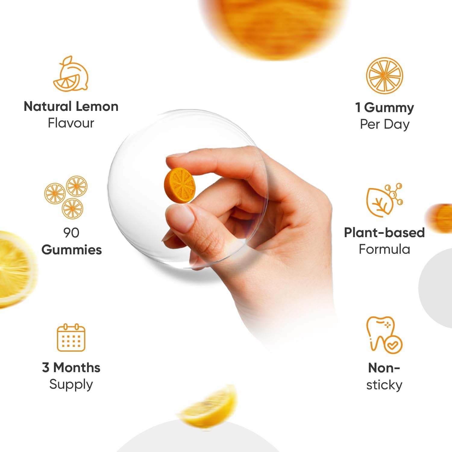 Turmeric Gummies with Black Pepper & Ginger 2100Mg - 90 Natural Lemon Flavour Vegan Turmeric Gummies (3 Months Supply) –High Strength Alternative to Turmeric & Black Pepper Capsules for Adults