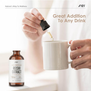 Reishi Mushroom Drops - High Strength 50% Polysaccharides Reishi Extract Supplement (Not Capsules) - 60Ml (1 Month Supply) - Vegan & Vegetarian Friendly - by Alpha01