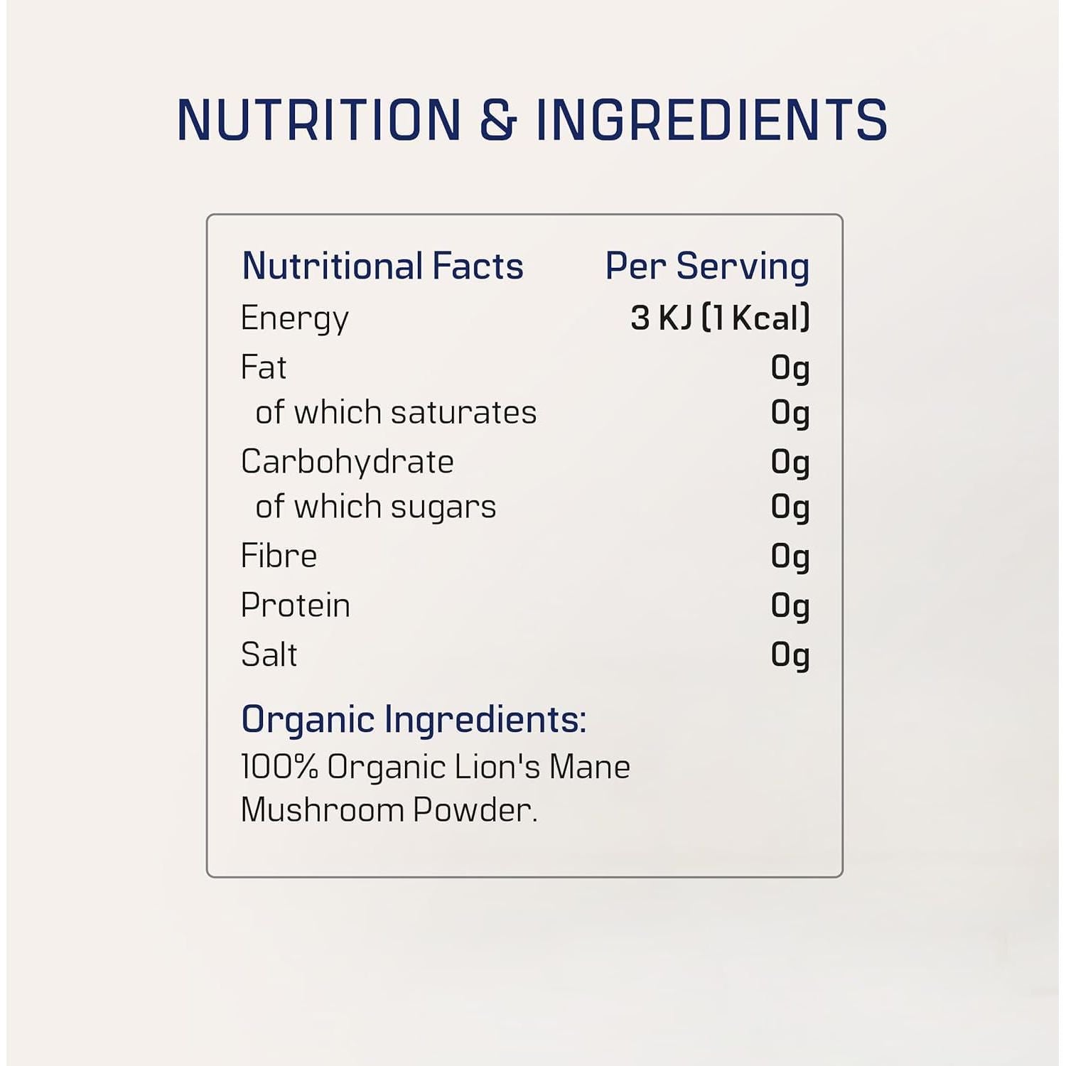 Dirtea Lion'S Mane Oganic Mushroom Powder – Enhances Focus, Memory & Digestion. 60G Tin with 30 Servings and Serving Spoon. 100% Pure Lions Mane Powder for Wellness.