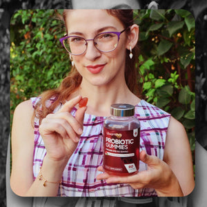 Vegan Probiotic Gummies with Prebiotic - 45 Days Supply (90 Gummies) - Natural Strawberry & Vanilla Flavour - Spore-Forming Bacillus Coagulans Strain & Prebiotic Fibre Inulin - for Men & Women